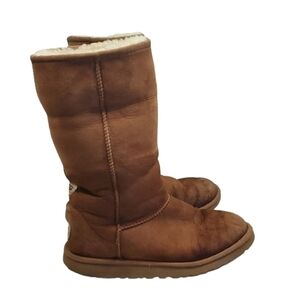 Ugg Australia Women Tall Classic Leather Sheepskin winter Boots shoes sz 6